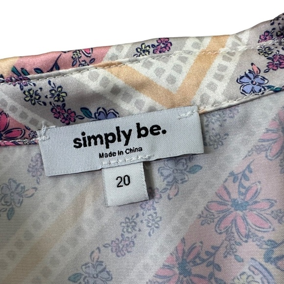 Simply Be Womens Floral Button Up Long Sleeve Blouse Sz UK 20 US 16 Multicolor - Picture 7 of 7